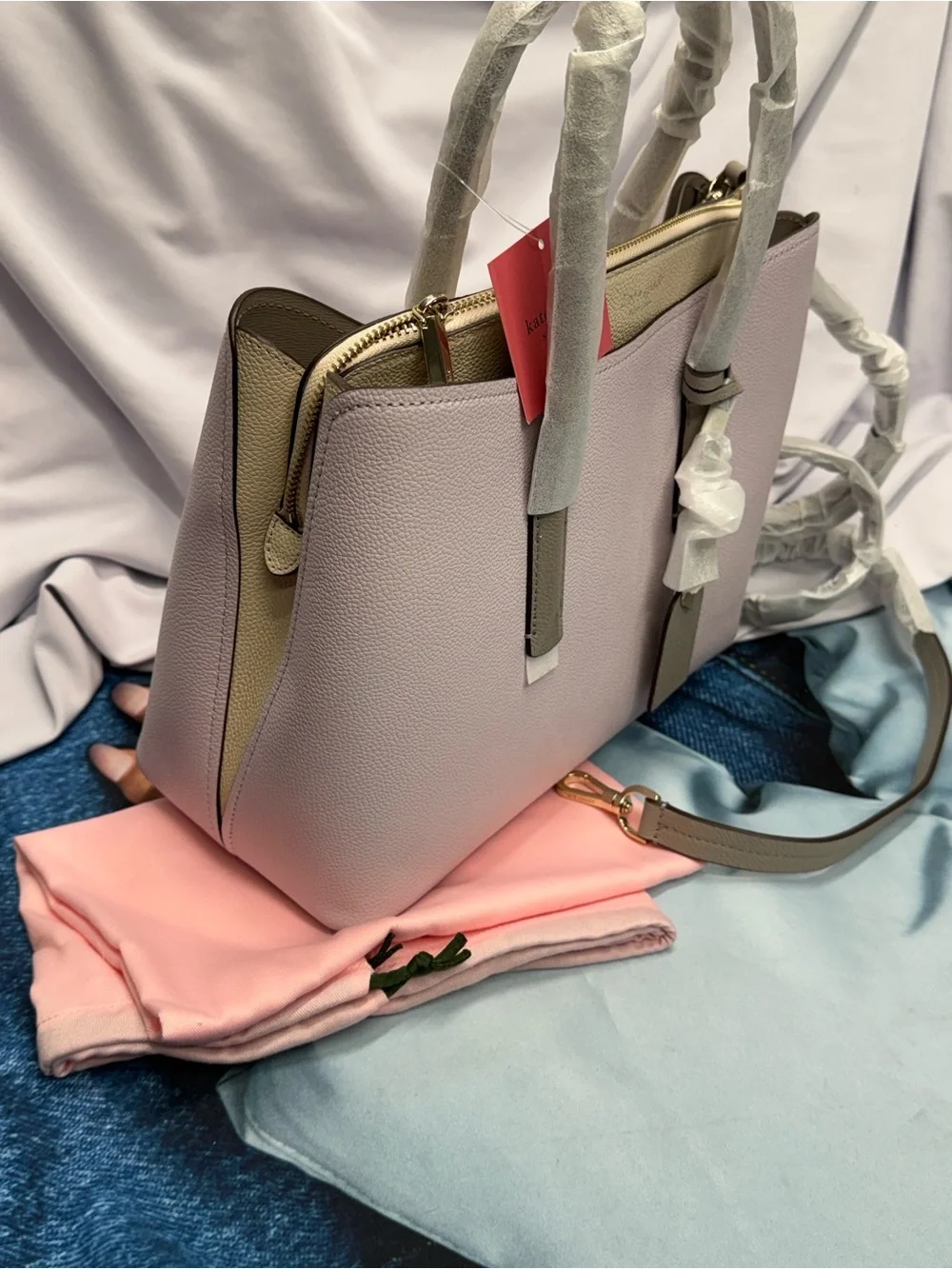(new+tag) Kate Spade Margaux Large Satchel Lilac & Cream Leather Two-Tone